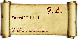 Forró Lili névjegykártya